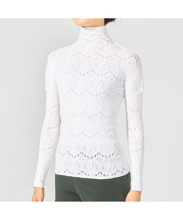 Chacott 【ノーソーイングニット】ノーソーイングハイネックトップ ホワイト