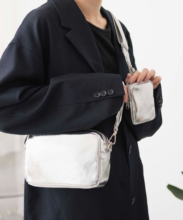 WEGO ポーチ付きスクエアショルダー ホワイト