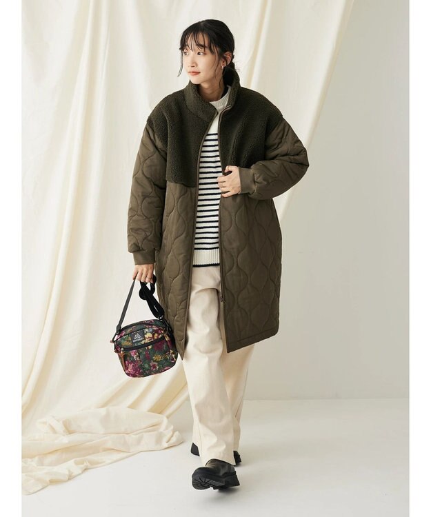 CRAFT STANDARD BOUTIQUE ボア＆キルティングスタンドコート Khaki