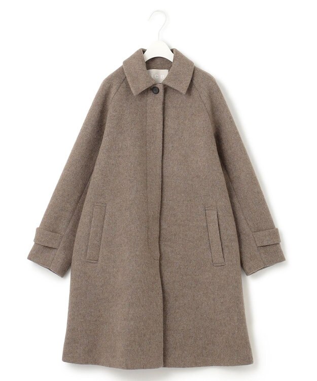 ICB ライトシャギーボンディング ステンカラーコート キャメル系