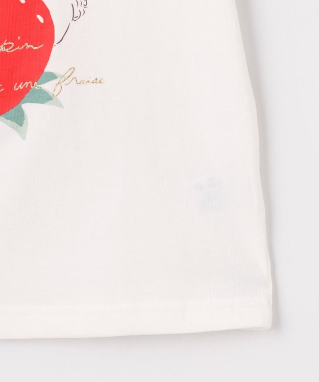 ANY KIDS 接触冷感 ミラクルプリント Tシャツ ホワイト×イチゴ