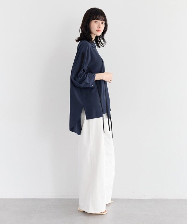 YECCA VECCA ストリングデザインシャツ Navy