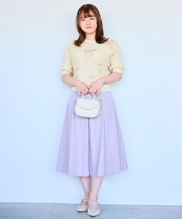 Feroux 【セットアップ対応・洗える】タフタフレア スカート ピンク系