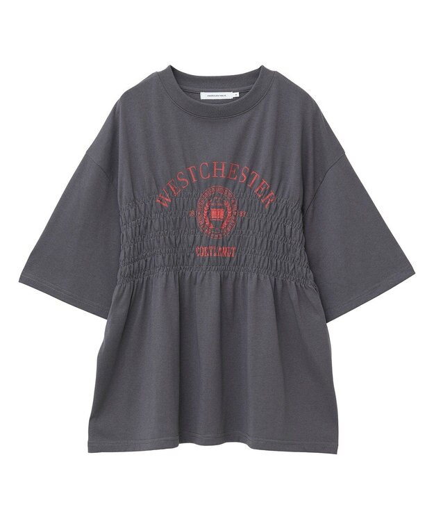 AMERICAN HOLIC カレッジプリントシャーリングプルオーバー Charcoal Gray