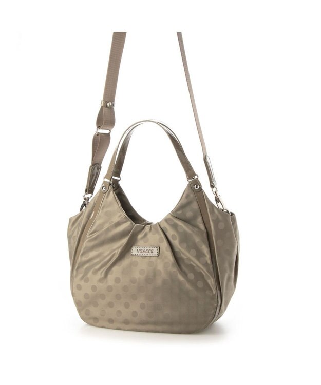 Y'SACCS ドット柄ジャガードエナメルアクセント2wayトート ライトグレー