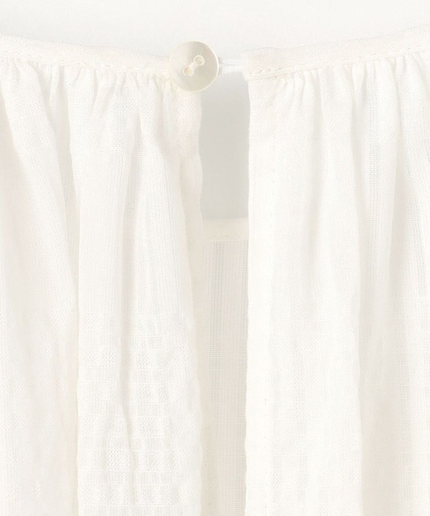 #Newans シアーチェックボリュームワンピース ホワイト