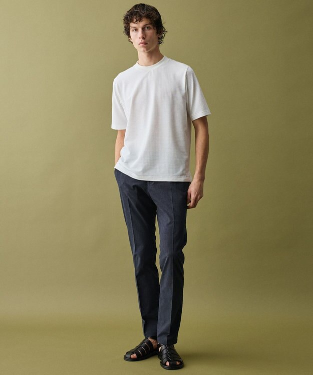 JOSEPH ABBOUD 【【イタリア素材/清涼】】ジャージーサッカー Tシャツ ホワイト系