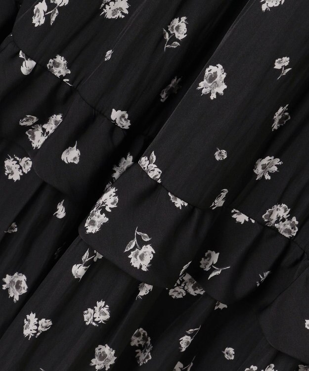 組曲 S 【加藤ローサさん着用 / レングス調整可能】ギャザーライトデシンティアード スカート ブラック系5