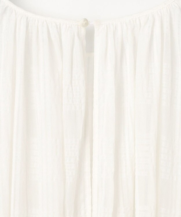 #Newans シアーチェックボリュームワンピース ホワイト