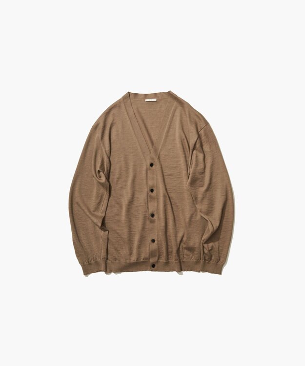 ATON RAMIE CASHMERE | Vネックニットカーディガン - UNISEX CAMEL