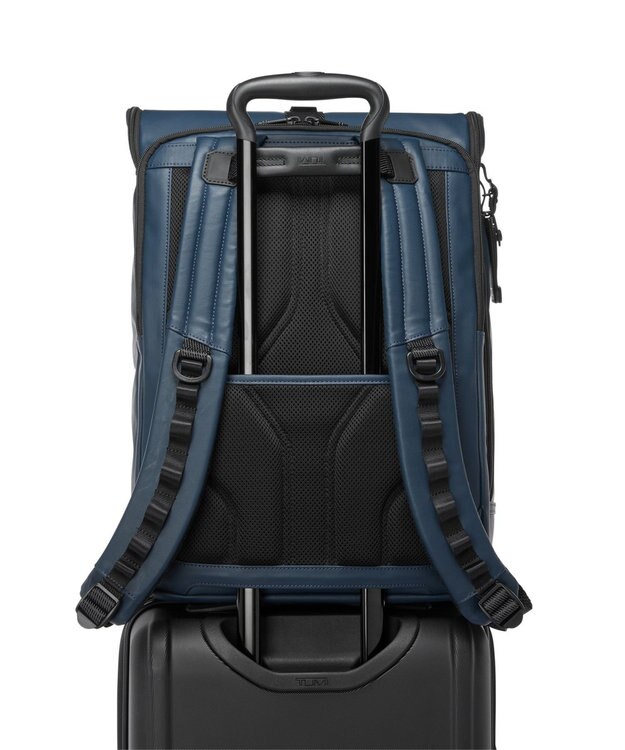 TUMI ALPHA BRAVO 「サーヴェイランス」フラップ・バックパック ネイビー コーテッド　キャンバス