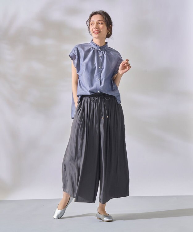 ANY 【洗濯機可能・ウエストゴム】リラックススカーチョ チャコールグレー