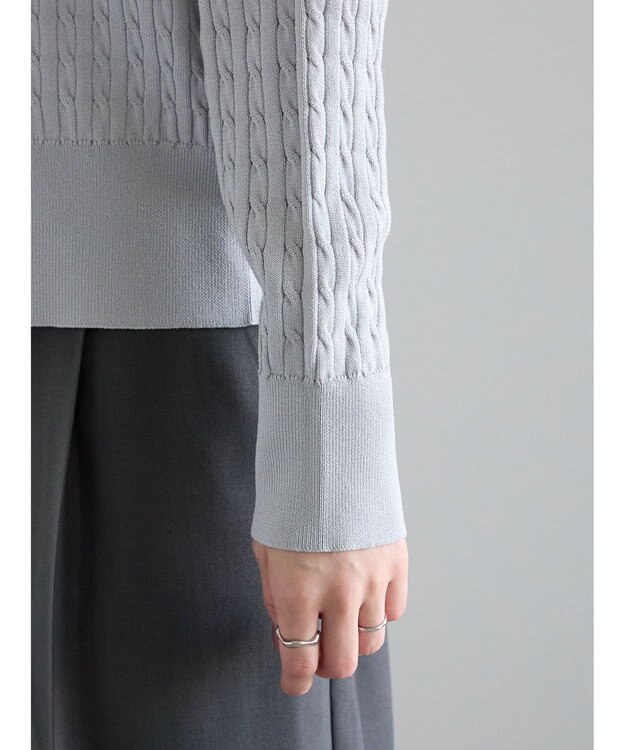 Te chichi ミニケーブル刺繍Vネックカーディガン グレー