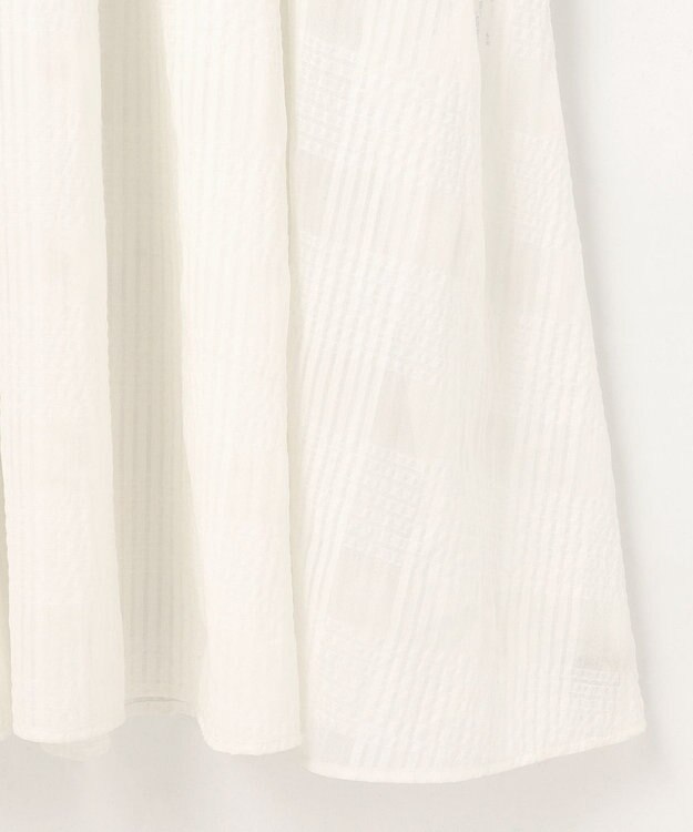 #Newans シアーチェックボリュームワンピース ホワイト