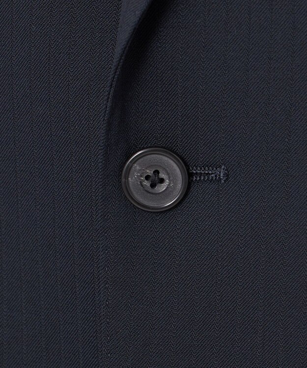 GOTAIRIKU オールシーズン対応【御幸毛織】WOOL×SOLOTEX ストレッチスーツ（ネイビーストライプ） ネイビー系1