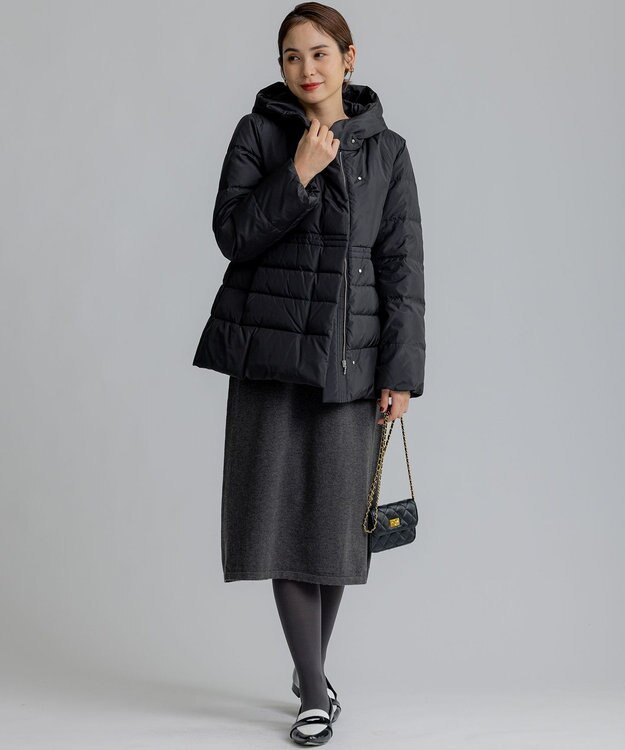 組曲 【洗える】パフィダウンジャケット ブラック系