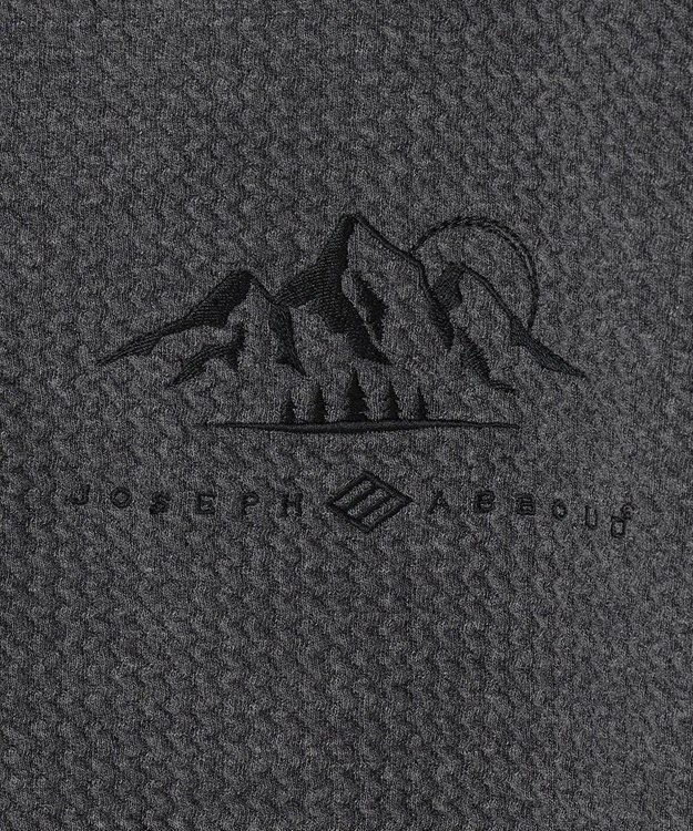 JOSEPH ABBOUD MOUNTAIN 【ソフト/吸水速乾/ライナードッキング対応】メランジバック メッシュ ジップ カットソー グレー系