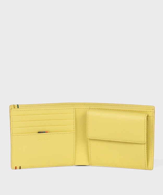 Paul Smith ハイライトステッチ 2つ折り財布 イエロー