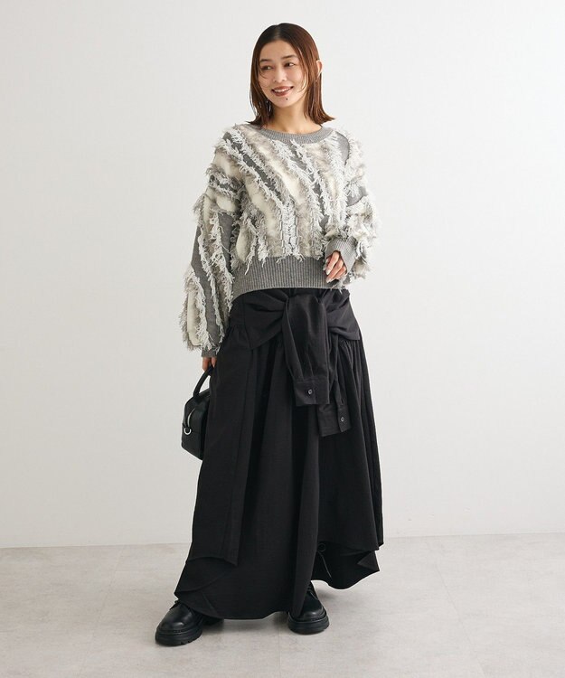 Green Parks ・ＥＬＥＮＣＡＲＥ　ＤＵＥ　袖付デザインスカート Black