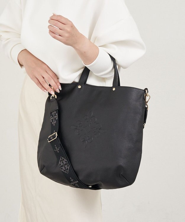 russet ソフトレザー 2WAYトートバッグ(CE-1611) Black