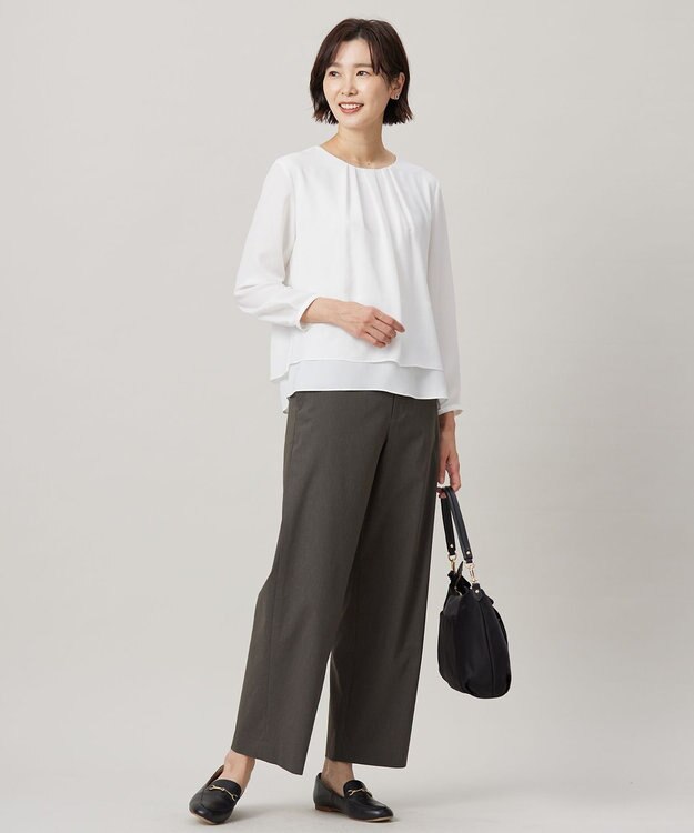 J.PRESS LADIES プルエラツイル レイヤード カットソー ホワイト系