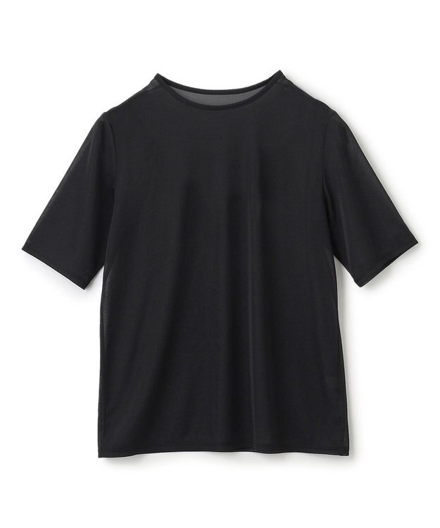 uncrave トリコットシフォン ハーフスリーブカットソー ブラック