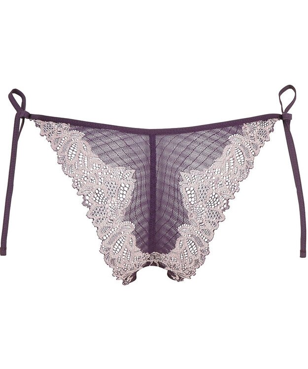 WACOAL Ｔバック ショーツ 【リボンブラ 脇すっきり】 BRB433とペア はきこみ丈あさめ バックのかぶりが広め ソング レディース PRA433 /ワコール バイオレット