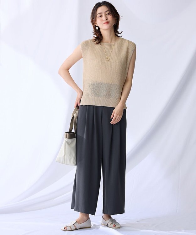 ANY ギマノースリーブニット ベージュ