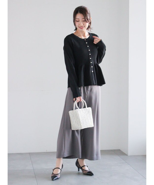 Te chichi タックポケットワイドクロップトパンツ グレー