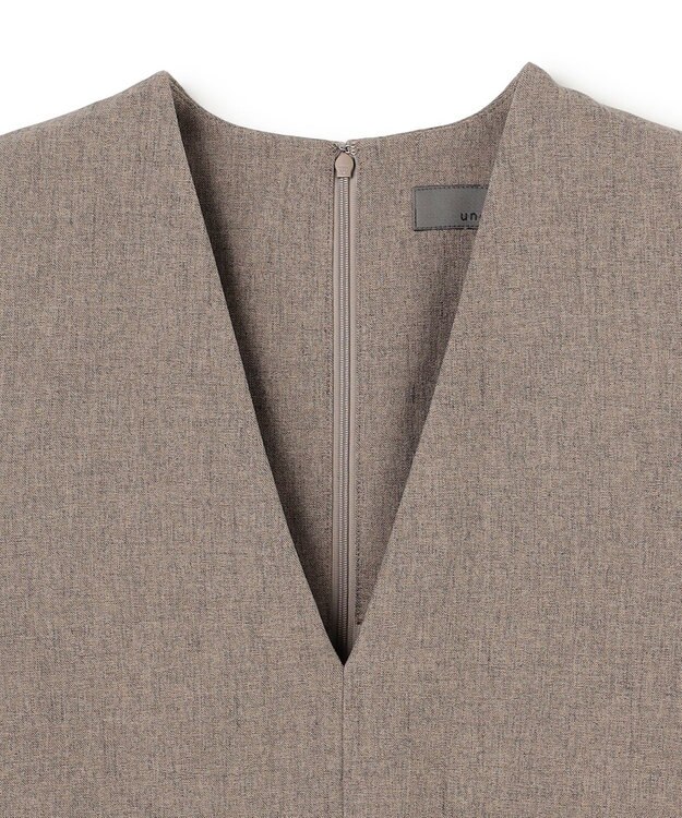 uncrave ウォッシャブルウールライクツイル ジレ シャンブレーチャコール