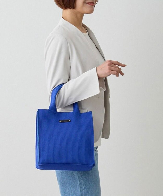 ROOTOTE 1062【ラメ糸ミックス－正方形型】LT.スクエア.グリンプス.ニット-A 02：ブルー