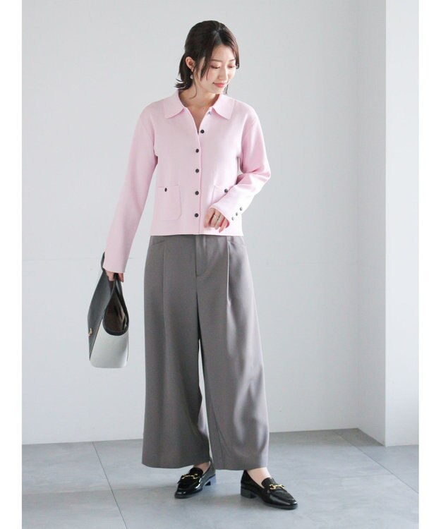 Te chichi タックポケットワイドクロップトパンツ グレー