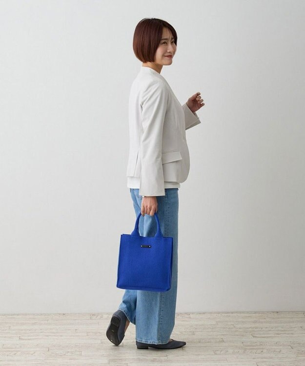 ROOTOTE 1062【ラメ糸ミックス－正方形型】LT.スクエア.グリンプス.ニット-A 02：ブルー