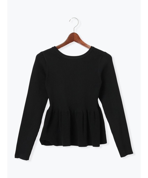 Te chichi 前後2WAYペプラムカーディガン ブラック