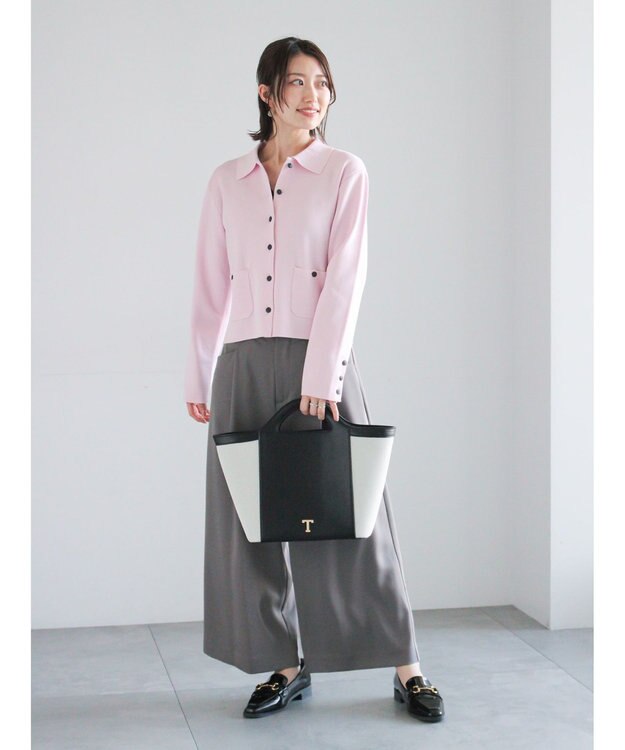 Te chichi タックポケットワイドクロップトパンツ グレー