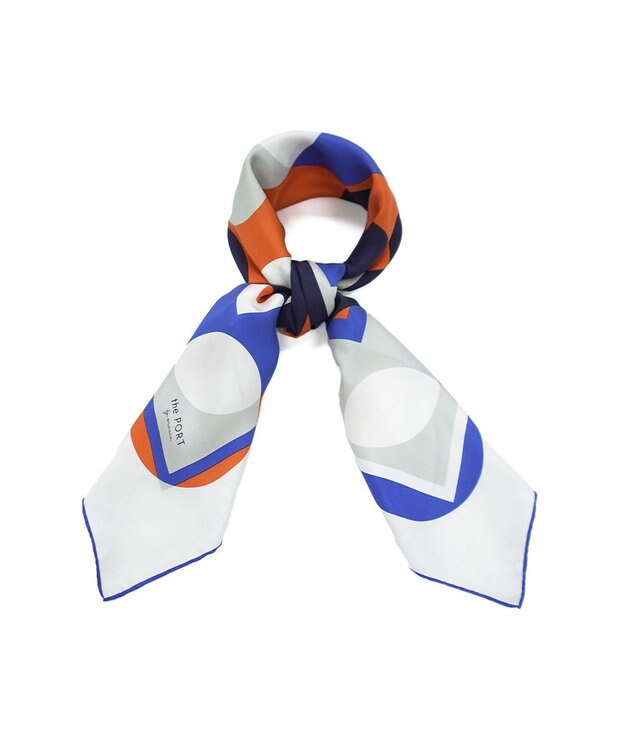 Marca ＜秋の新色！＞ 【the PORT by marca】LIGHT 大判 シルクツイル スカーフ ORANGE