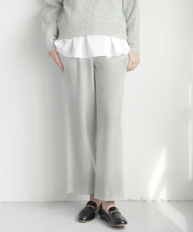 J.PRESS LADIES 【洗える】SOFTサーモ セミワイド パンツ ライトグレー系
