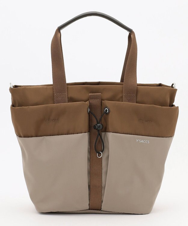 Y'SACCS ドローストリング コンビカラー2WAYトート チョコ