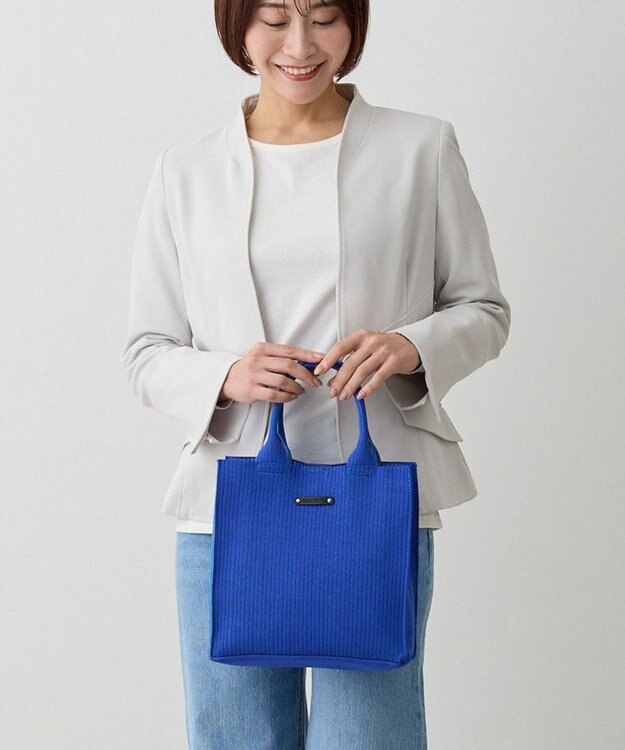 ROOTOTE 1062【ラメ糸ミックス－正方形型】LT.スクエア.グリンプス.ニット-A 02：ブルー