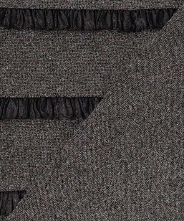 23区 L 【WEB&一部店舗限定/滝沢眞規子さん着用】フリルボーダー ニット グレー系