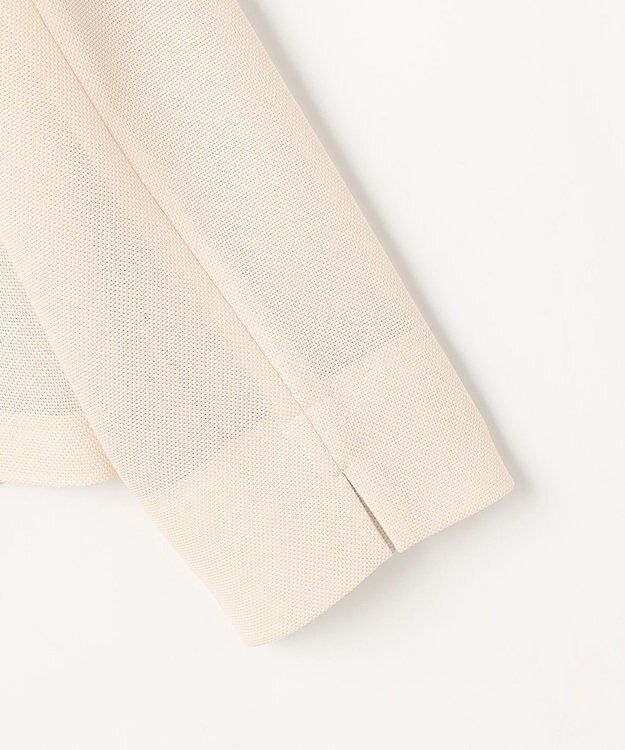 ANY SIS S シアーメッシュ ノーカラージャケット ライトベージュ×ブラック