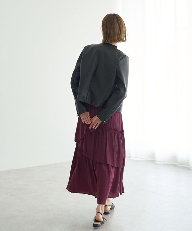 YECCA VECCA アシンメトリーラッフルスカート Wine