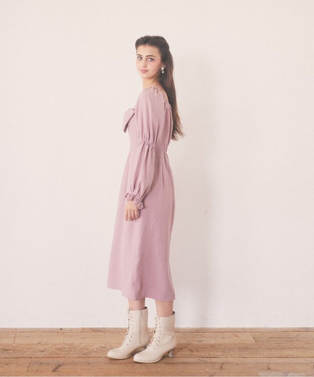 Maison de FLEUR 愛され上手なリボンワンピース Pink