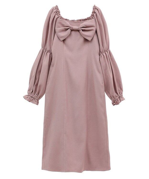 Maison de FLEUR 愛され上手なリボンワンピース Pink