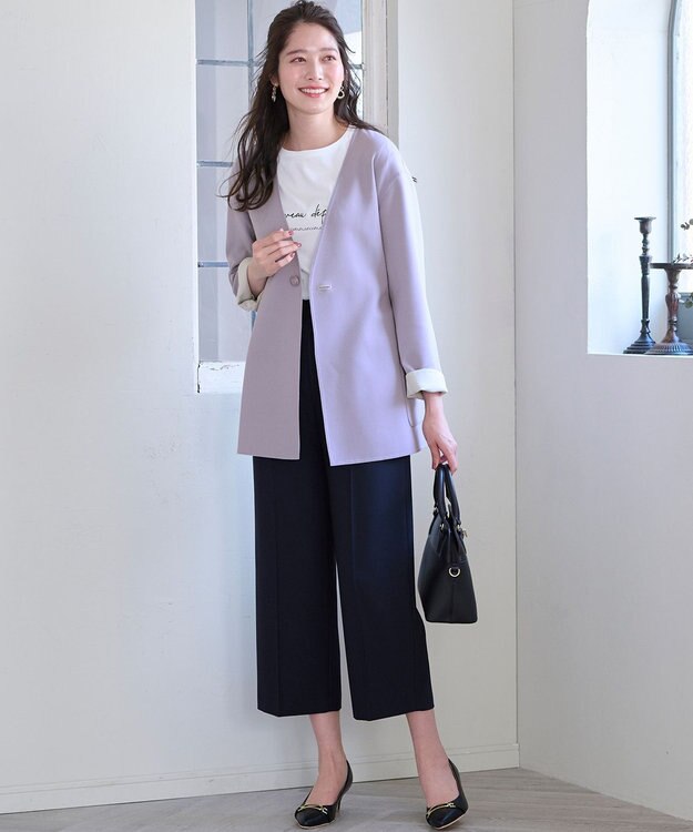 ANY SIS 【2WAY・リバーシブル】スプリングショートリバー コート ライトグレー