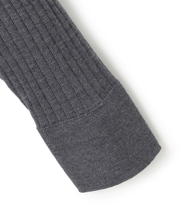 ICB 【洗える】エクストラファインメリノリブ ヘンリーネック プルオーバー ミディアムグレー系