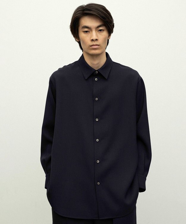 NAVE 【ReNAVE】ウォッシャブルツイル シャツ ネイビー系