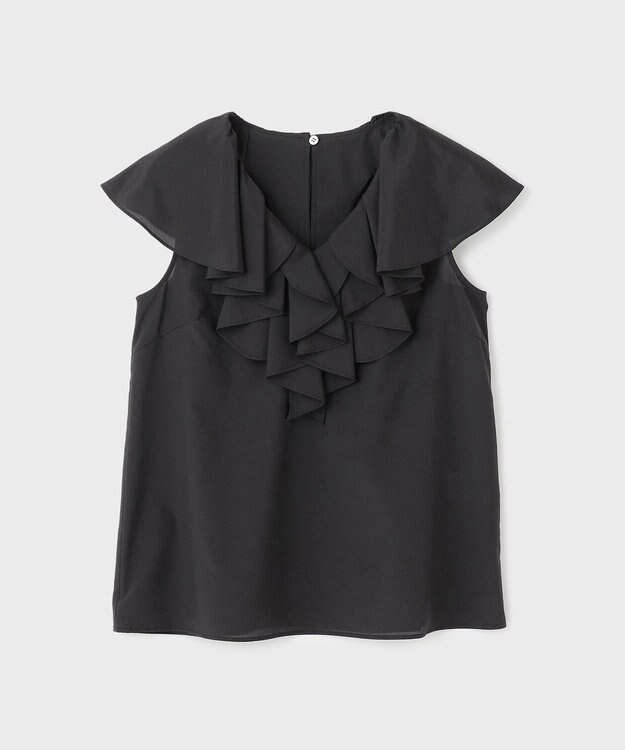 GRACE CONTINENTAL フリルカラートップ ブラック