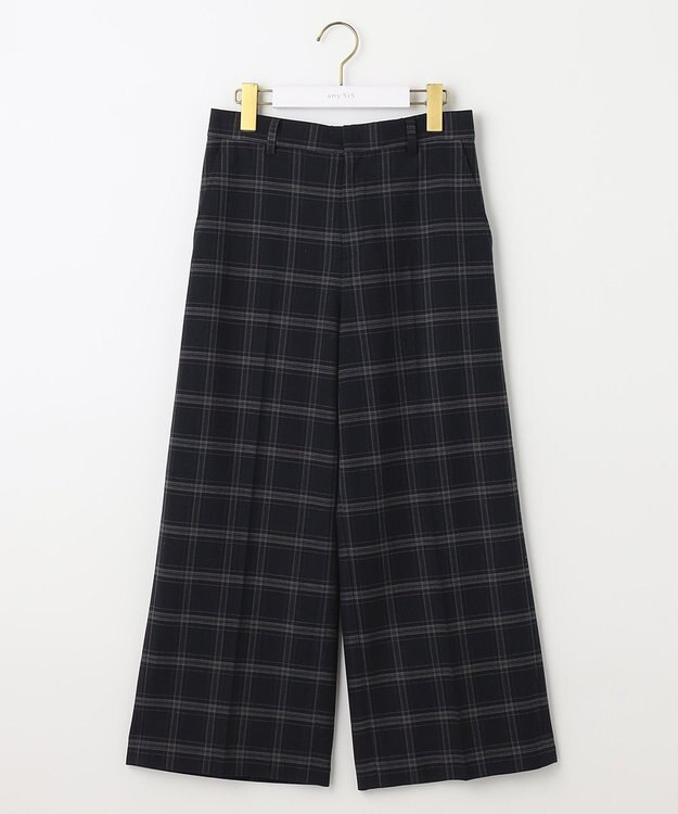 ANY SIS 【保温性あり/洗える】サーモ 2WAYストレッチ ワイドパンツ ネイビーベース