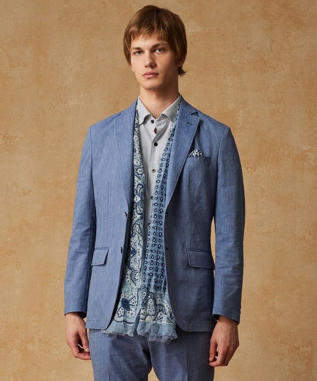 JOSEPH ABBOUD 【AMERUCCI ARCHIVIO】ミニペイズリー ストール サックスブルー系5